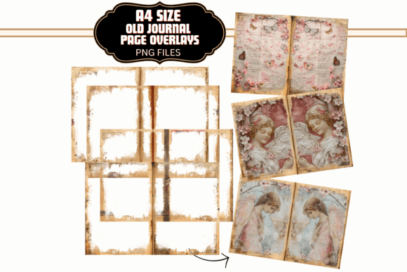 Download A4 Old Pages Junk Journal Overlays - Journal overlays Collection