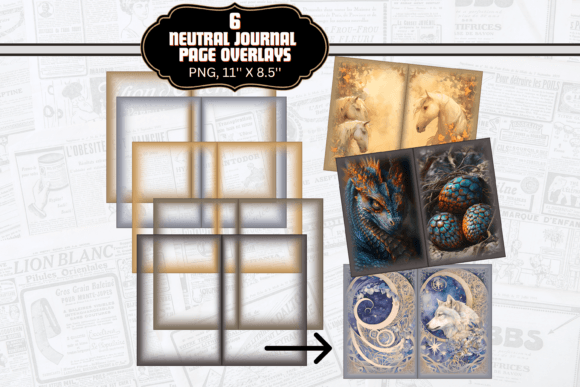 Download Neutral Pages Junk Journal Overlays - Journal overlays Collection