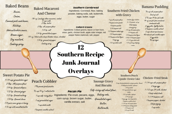 Download Recipe Junk Journal Overlays - Journal overlays Collection