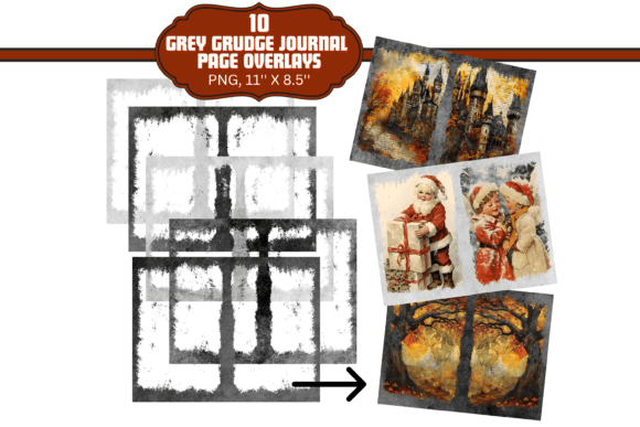 Download Grey Grunge Junk Journal Overlays - Journal overlays Collection