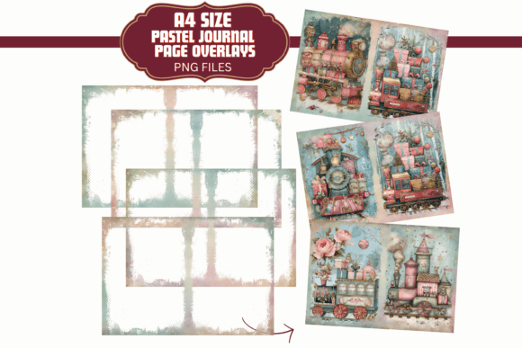 Download A4 Pastel Pages Junk Journal Overlays - Journal overlays Collection