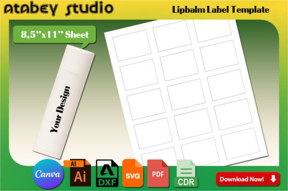Download Lip Balm Label Blank Template Lip Stick - Premium Resources