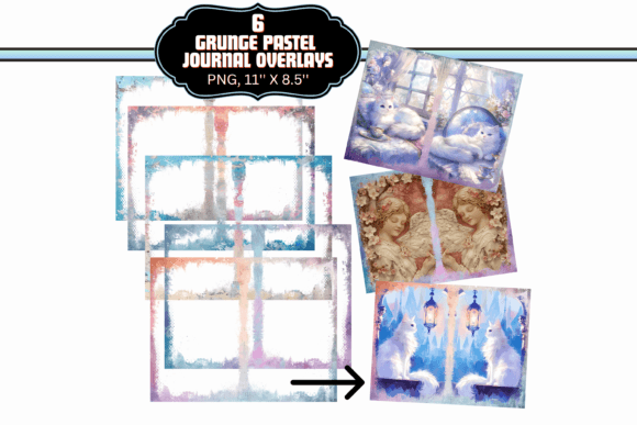 Download Pastel Grunge Junk Journal Overlays - Journal overlays Collection