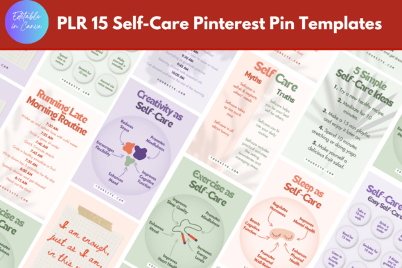 Download Self-Care Pinterest Pin Canva Templates - Premium Resources