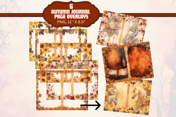 Download Autumn Pages Junk Journal Overlays - Journal overlays Collection